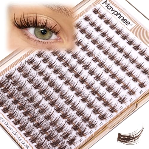 Hazel Glow Brown Lash Clusters Wispy Eyelash Extensions 8-16mm Natural C Curl - DIY Fairy Lash Set