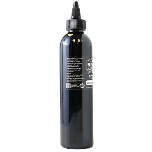 Element Tattoo Supply Nighthawk Black Tattoo Ink 8oz Deep Dark Black Pigment Professional Grade Smooth Flow Bold Solid Lining Shading Fade Resistant Trusted Tattoo Ink for Artists
