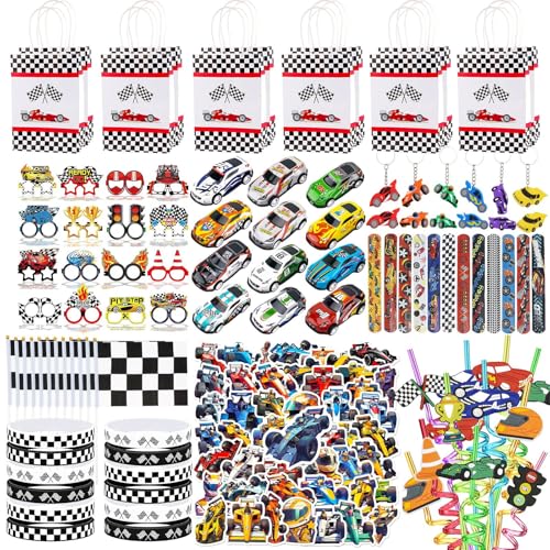 Race Car Party Favors Set for Kids - 150 Pieces Birthday Party Decorations
