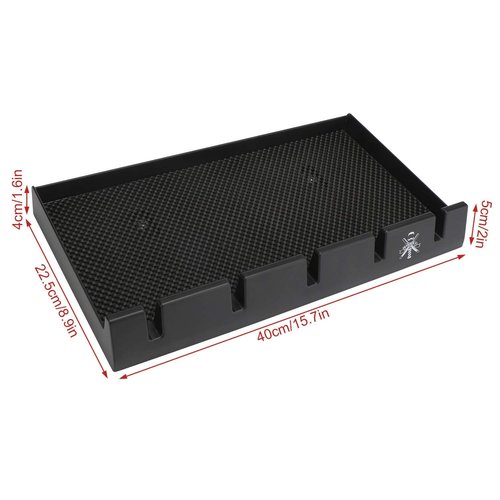 Segbeauty Barber Clipper Tray, Holder and Rack, Anti-Slip Black Salon Organizer, Razor Case, 5 Notches Professional Hair Trimmer Holder, Hairdresser Stylist Barbers Tools Box
