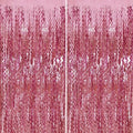 Pink Streamers Fringe Photo Backdrop - Rose Pink Wall Decor 2 Pack