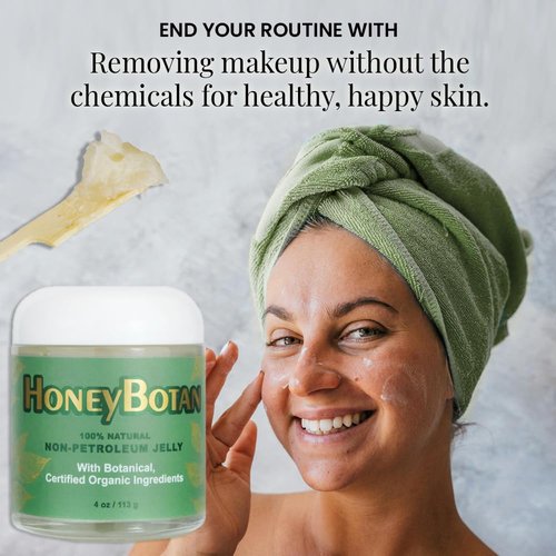 Beesaluxe HoneyBotan - 100% Natural Unpetroleum Skin Balm with Organic Ingredients - Petroleum Jelly Alternative for Lips, Hands, Baby Care, Makeup Remover, and More (4 Ounce)