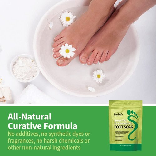 ForPro Professional Collection Green Tea & Lemongrass Foot Soak with Sea & Epsom Salt for Toenail Athletes, Stubborn Odor Scent, Softens Calluses & Soothes Sore Tired Feet - 48 Ounces (3 1-lb Packs)