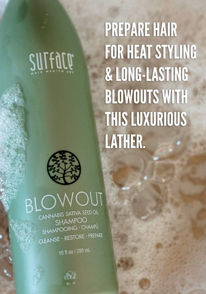 Surface Hair - Blowout Shampoo | Organic Heat-Resistant Formula with Babassu Oil for Lasting Results