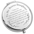 PLITI Bonus Daughter Compact Mirror Form Mom Dad Stepdaughter Gift to My Bonus Daughter Inspirational Pocket Mirror (Bonus Daughter CM)