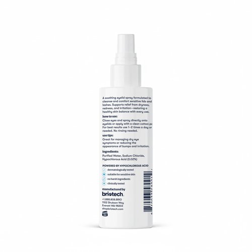 BRIOTECH Eyelid Cleanser, Hypochlorous Acid Spray, Lid & Eyelash Cleanser, Soothe Sensitivities, Calm Redness & Bumps, Support Against Irritation, Vegan, Travel Size 2 Fl oz (1 Pack)