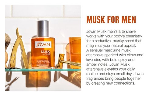 Jovan Musk for Men Aftershave - Long-Lasting Fragrance with Carnation, Lavender & Amber | 8 fl oz