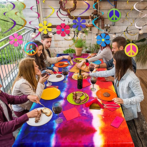 Halloween Tie Dye Hippie Party Decorations Set - Peace Sign & Festival Backdrop