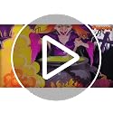 Purple Halloween Witch Banner - Large Spooky Backdrop with Potion Jars & Castle - Witch Variation