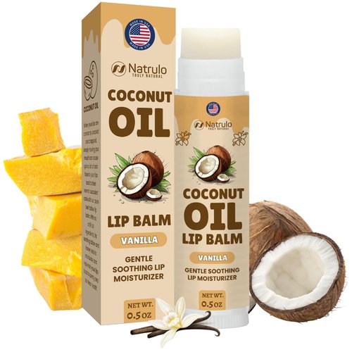 Coconut Lip Balm - Hydrating Natural Chapstick with Coconut Oil & Beeswax - Moisturizing Lip Care for All Ages