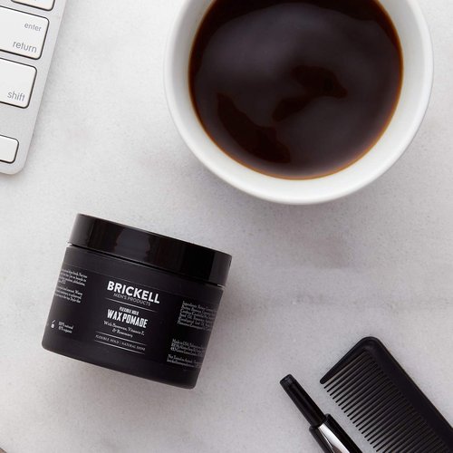 Brickell Men's Products Flexible Hold Wax Pomade - Natural & Organic Hair Styling | 2 Ounce, Irritation-Free Shine