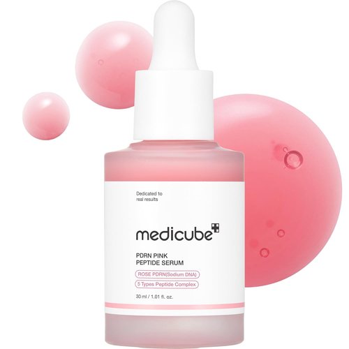 Medicube PDRN Pink Peptide Serum - Vegan Glow Serum with Peptides & Niacinamide for Hydration | 1.01 fl. Oz