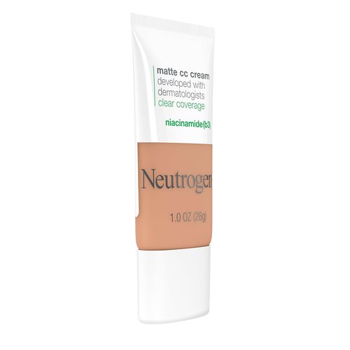 Neutrogena Clear Coverage CC Cream - Flawless Matte Finish with Niacinamide | Warm Linen, 1 oz