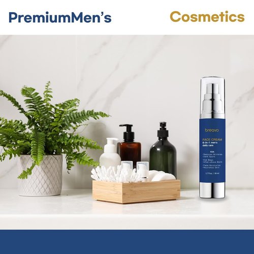 6 in 1 Face Cream for Men: 6 in 1 Mens Face Moisturizer, Mens Face Cream Anti Aging - Eye Bags Treatment & Wrinkle Cream for Men 1.7 oz