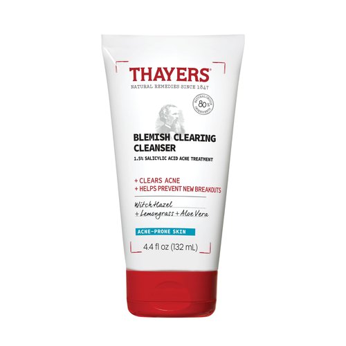 THAYERS Blemish Clearing Face Cleanser with 1.5% Salicylic Acid, Acne Treatment Face Wash, Soothing and Non-Stripping Skin Care, 4.4 Fl Oz