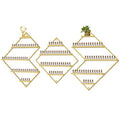EBANKU Metal Wall Mounted Nail Polish Storage Racks, Gold Display Rack Cosmetic Display Case Lipstick Wall Shelf Essential Oil Organizer for Nail Polish Bottles Spa Nail Salon (Irregular Rhomboid)
