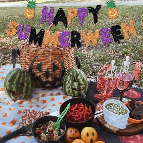 Summer Halloween Banner for Party Decorations - Beach & Tropical Theme