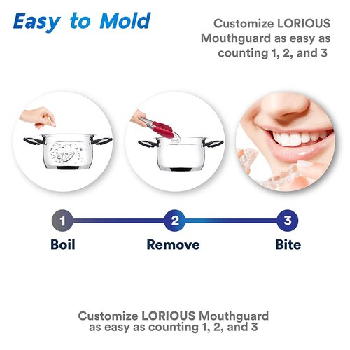 Moldable Mouth Guard for Teeth Grinding, Customizable Boil-and-Bite Mouthguard for Clenching, Dental Protection for Adults, Teens and Kids