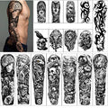 Full Arm Temporary Tattoos 8 Sheets Waterproof Large Shoulder Sticker - S-Lion Variation