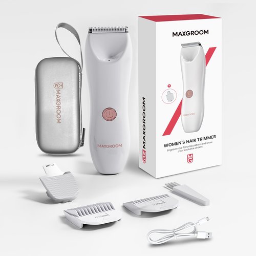 Heyfeel Women's Electric Hair Trimmer, IPX7 Waterproof Bikini Trimmer with LED Light, USB Rechargeable Razor for Pubic & Body Hair, Wet/Dry Use, Gift for Women, Wife, Girls