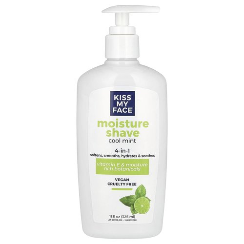 Kiss My Face 4-in-1 Moisture Shave, Cool Mint 11 oz ( Pack of 2)