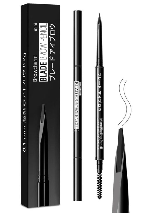 MAVENI Browcharm Microblading Eyebrow Pencil - Ultra-Fine 0.1mm Waterproof Definer in Mini 01 Black