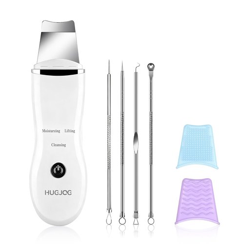 Face Blackhead Remover Tools, Deep Pore Cleaner Skin Scrubber Spatula Facial Scraper with USB Recharge, Silicone Brushes & Blackhead Needles Included