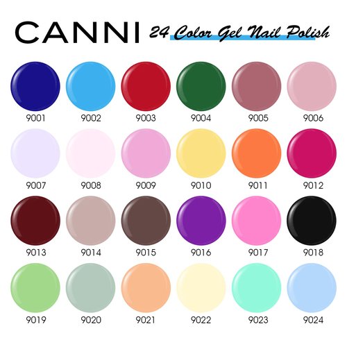 CANNI CC1 30Pcs 9ML Gel Nail Polish Set, Black Hot Pink Green Yellow Purple Blue Gel Polish Kit Soak Off LED UV Nail Art Starter Manicure Salon DIY at Home