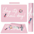 (MAT ONLY)Nail Art Table Mat, Nail Arm Rest Pad for Acrylic Nails, Dual Side PU Leather Nail Art Hand Rest Pillow Mat, Manicure Pad Nail Table Desk Mat for Nails Tech Salon Home Use Yay It's Nail Day