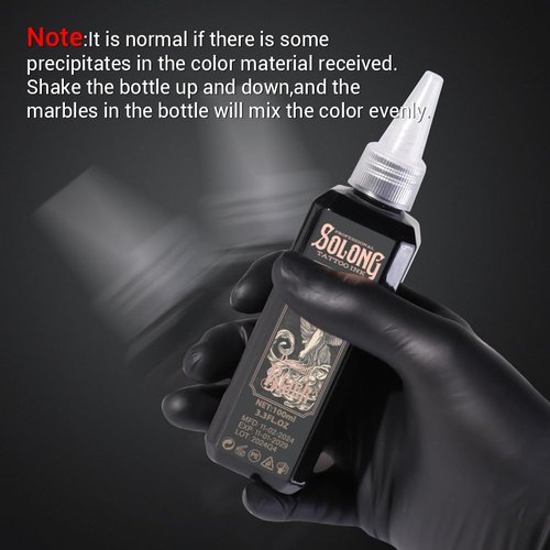 Tattoo Ink,Solong S Series 3.4oz(100ml) Professional Black Tattoo Ink for Outlining,Shading and Blending-Premium Black Tattoo Supplies,TI303S-100-031
