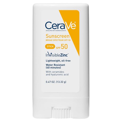 CeraVe Mineral Sunscreen Stick SPF 50 - Broad Spectrum Protection with Hyaluronic Acid & Ceramides - Fragrance-Free & Oil-Free