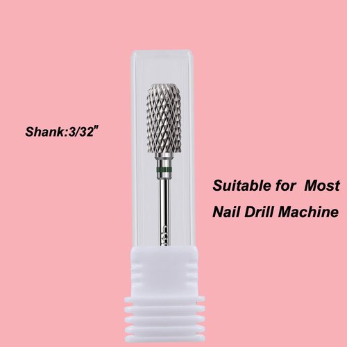BITNBITH Nail Drill Bit 3/32”, Fast Remove for Acrylic or Hard Gel,Barrel Nail File Carbide Bit for Nail Cuticle Gel Dipping Powder Polishing, Professional Manicure Pedicure Nail Art Tool,Coarse