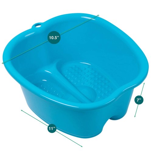 AllSett Health Foot Soaking Bath Basin – Large Size for Soaking Feet | Pedicure and Massager Tub for at Home Spa Treatment | Callus, Fungus, Dead Skin Remover, Blue