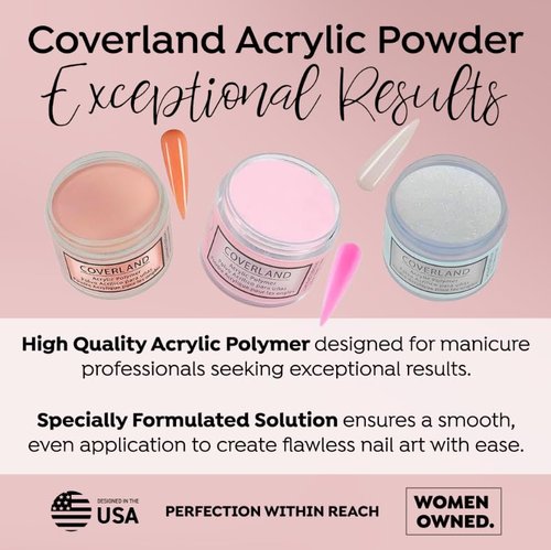 Tones USA Coverland Acrylic Nail Powder MMA & Cruelty Free - Best Quality Nail Powder Dip for Nail Art Design Home & Manicure Salon Use Bubble Free Acrylic Nail Powder 3.5oz "Goyave"