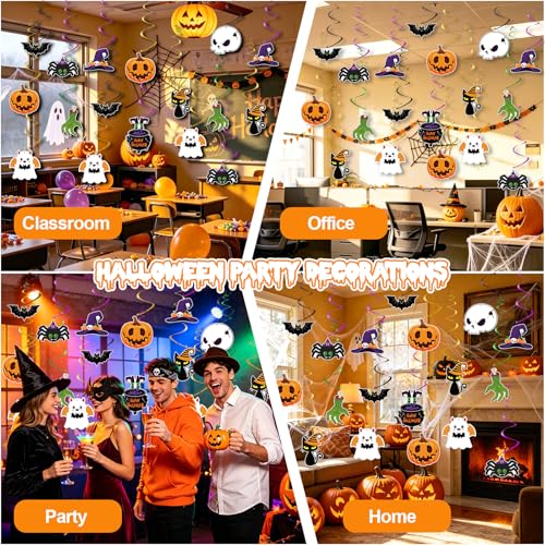Halloween Hanging Swirl Decorations Set - 24pcs Ceiling Party Decor - Variation of THIS listing