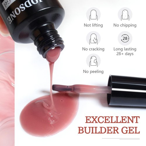 JODSONE 4 Bottles of 15 ML Capacity Builder Gel Nail Kit Building Nail for Extending Nails Need to Cured By Nail Lamp
