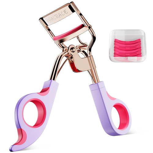 Eye Lash Curler with 6 Replacement Pads, Whalrace Eyelash Curlers Superior Curling Effect, Beautiful and Easy to Identify, Valentine's Day Gift for Her, Beauty Enthusiasts -Rose Gold Purple Red