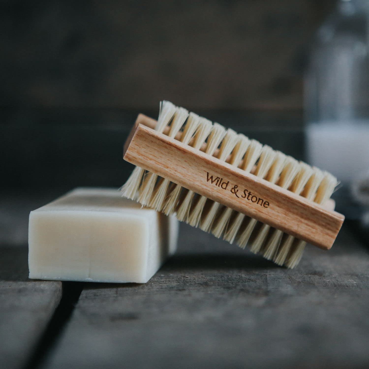 Wild & Stone | Wooden Nail Brush | Double-Sided Natural Sisal Fingernail and Toenail Brush | FSC Certified Beechwood & Sisal Fibres | Vegan & Plastic Free (One Size, 2, Count)