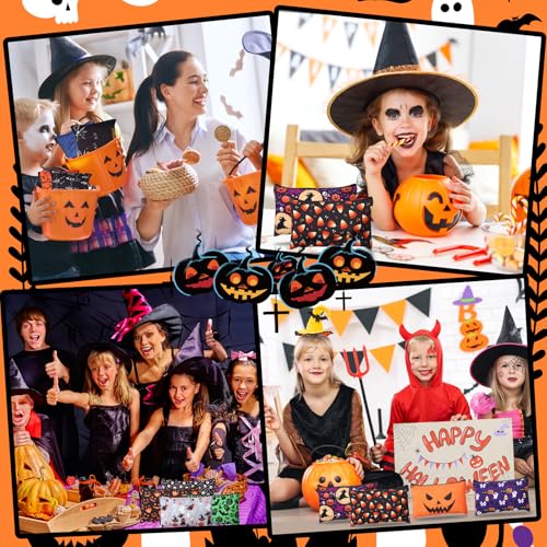 Halloween Themed Cosmetic Bags Bulk - 40 Pack Pumpkin Ghost Bat Witch Patterns
