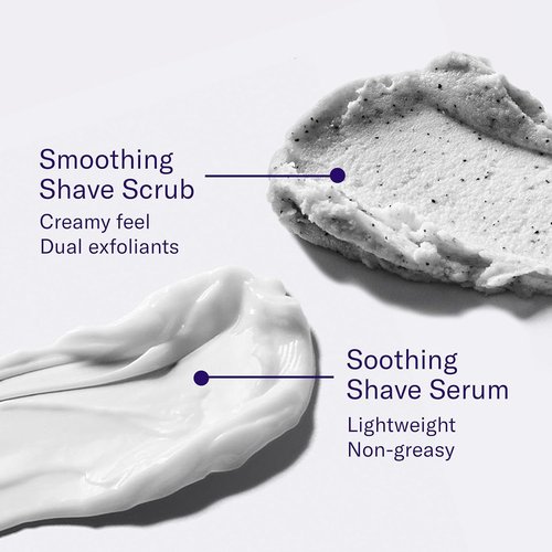 Flamingo Shaving Prep and Post Care Set for Women - Smoothing Shave Prep Scrub and Soothing Post Shaving Serum - Glow Shave Collection