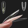 240Pcs Sandwich Dual Nails Forms,Nail Mold for DIY Quick Nails Extension, 15 Sizes Clear Plastic Form for Salon Manicures at Home（ZM-W557-Almond Round）