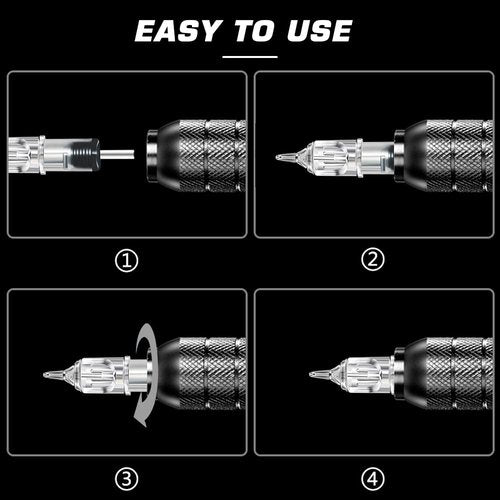 Emalla Tattoo Cartridge Needles - 60Pcs Mixed Size #10 3RL 5RL 7RL 9RL 11RL 14RL #12 5RM 7RM 9RM 11RM 13RM 15RM Round Line Magnum Tattoo Machine Needle Standard Cartridge Needles for Tattoo Kit
