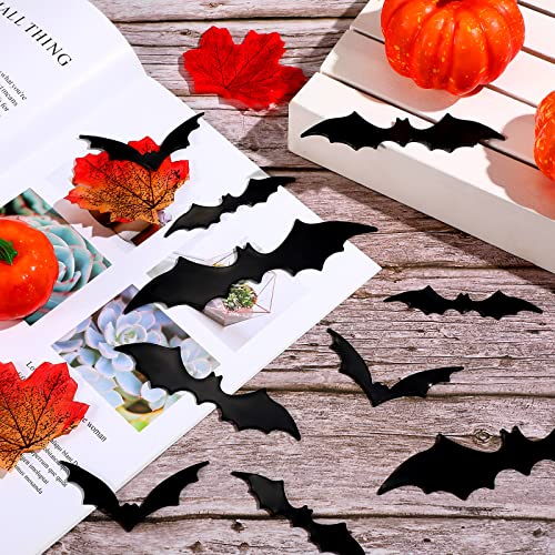Halloween Bat Magnets Set - 15 Black 3D Refrigerator & Decor Magnets - Multiple Sizes
