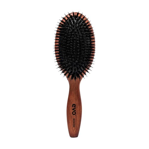 Evo Bradford Boar Bristle Hair Brush - Detangles & Smooths Frizzy, Long, Wavy, Thick, Curly Hair