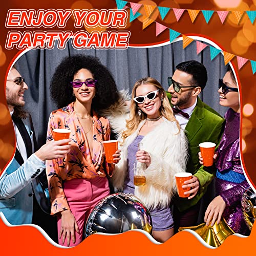 Orange 16 oz Party Plastic Cups 100 Pack - Disposable Drinkware for Events