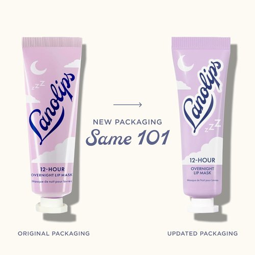 Lanolips 12 Hour Overnight Lip Mask - Hydrating Lip Balm with Hyaluronic Acid & Vitamin C - Restore & Soften While You Sleep - 0.52 oz / 15 g