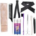 Miaubaa Wig Kit for Lace Front Wigs for Beginners 9PCs, Hair Wax Stick to Lay Hair, Lace Melting Elastic Band for Wigs, Eyebrow Razors, Tweezers, Edge Brush, Wig Grip Headband