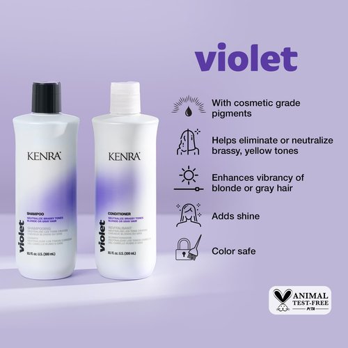 Kenra Violet Conditioner - Eliminates Brassy Tones | Purple Pigment for Vibrant Blonde & Gray Hair