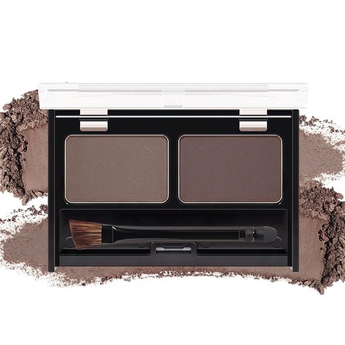 Regine Switzerland Eyebrow Powder Kit - Medium Brown | Long-Lasting Waterproof Formula with Double-Ended Brush