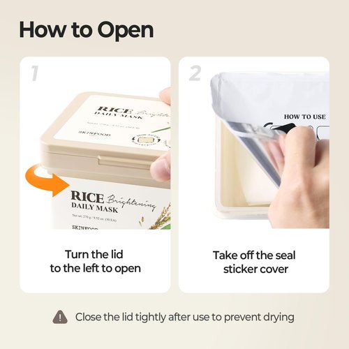 SKINFOOD Rice Daily Sheet Mask, 5-Minute Firming, Nourishing, Hydrating Face Mask for Smooth, Clear, Glass Skin, Korean Skincare, Bulk Pack (30EA)